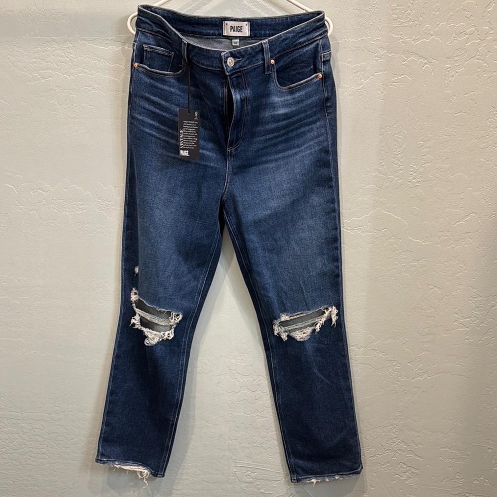 PAIGE Women's Stella Vintage High Waisted Distressed Jeans